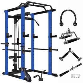 Home Gym sets Multi-functional Power Cage,Home Adjustable Pullup Squat Rack 1000Lbs Capacity Comprehensive Fitness Barbell Rack 4 sets Gym access