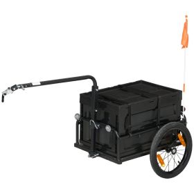 Trailer for Bike, Bicycle Cargo Trailer with Removable Storage Box, Galvanized Bottom (Option: Black-675x253x510 mm)