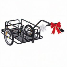 Foldable Bike Cargo Trailer Cart with Hitch, 88 lbs. Capacity, Black (Option: Black-800x190x760 mm)