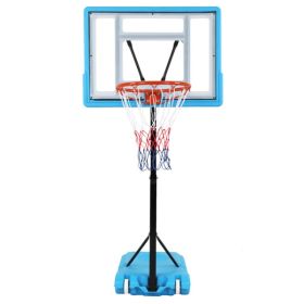 PVC Transparent Board Basket Frame Adjustable 115-135cm Poolside Basketball Hoop Blue (Option: Defaulttitle)