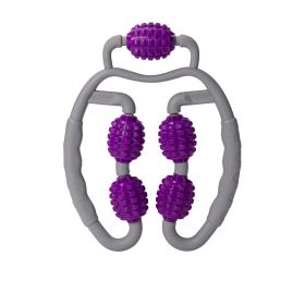 Muscle Roller For Arms; Legs; Calves; 5 Wheels Trigger Point Arm Foam Roller; Deep Massage Tool To Relieve Soreness; Stiffness; Tight Muscles Ten (Color: purple)