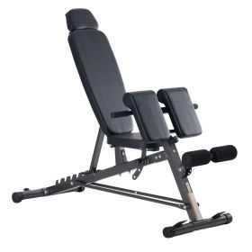 Multifunctional Bench Press Bench, Adjustable Bench for Supine, Prone, And Flat Positions, High-Intensity Back Extension Roman Chair (Color: BLACK)