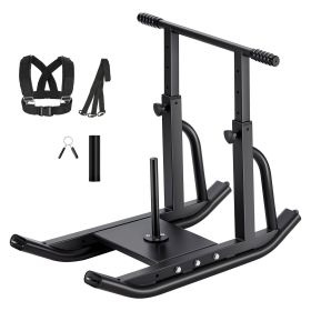 Weight Sled, Steel Power Sled, Fitness Training Sleds for Athletic Exercise Speed Improvement, Workout Equipment with Adjustable Height Handle (Color: BLACK, Support Rod Size: 1&2 inches)
