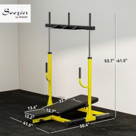 Soozier Vertical Leg Press Machine With Adjustable Leg, Back, And Head Positions, 1 Standard Plate Compatible, Yellow (Option: Black and Yellow)